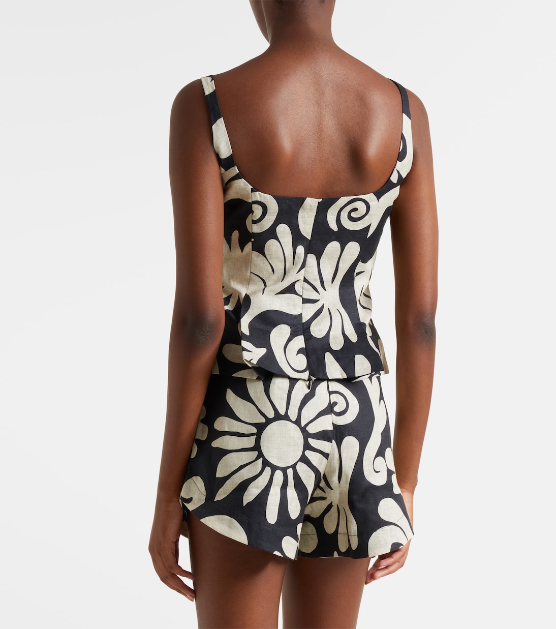 Rami printed linen top  | Cala de la Cruz