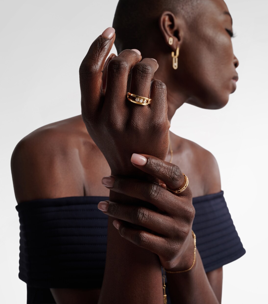 Anello Move Classique in oro 18kt con diamanti | Messika