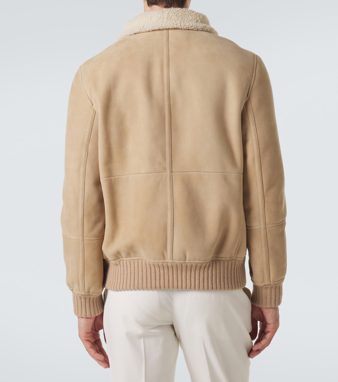 Shearling-lined suede bomber jacket | Brunello Cucinelli