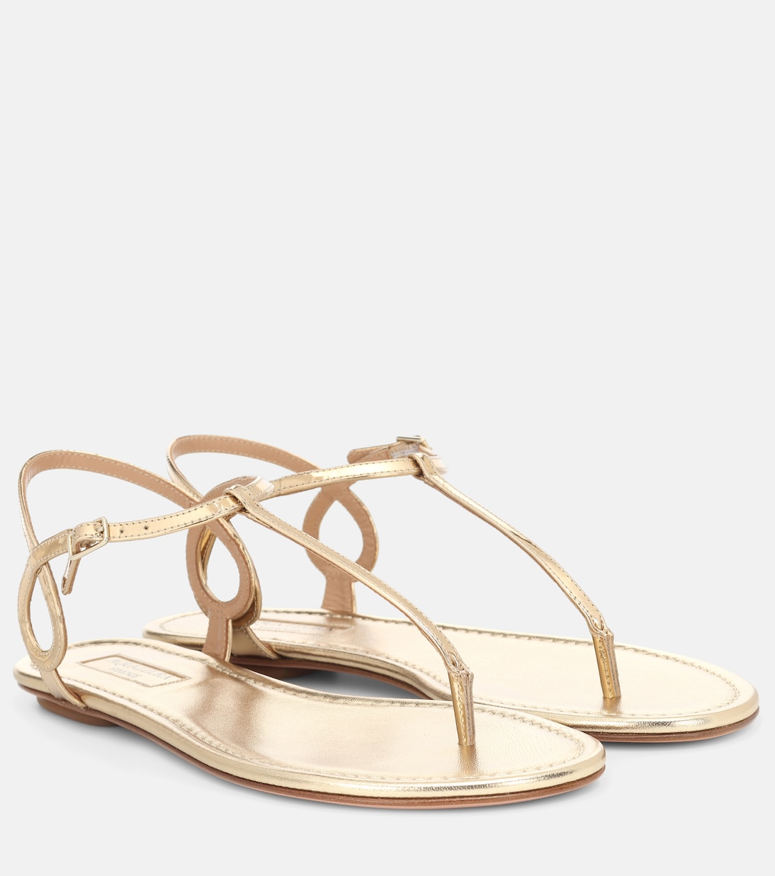 Sandalen Almost Bare aus Metallic-Leder | Aquazzura