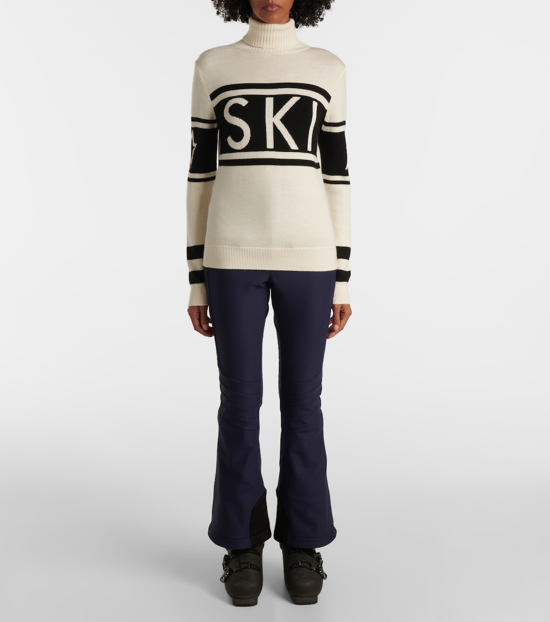 Jersey de cuello alto Schild de lana en intarsia | Perfect Moment