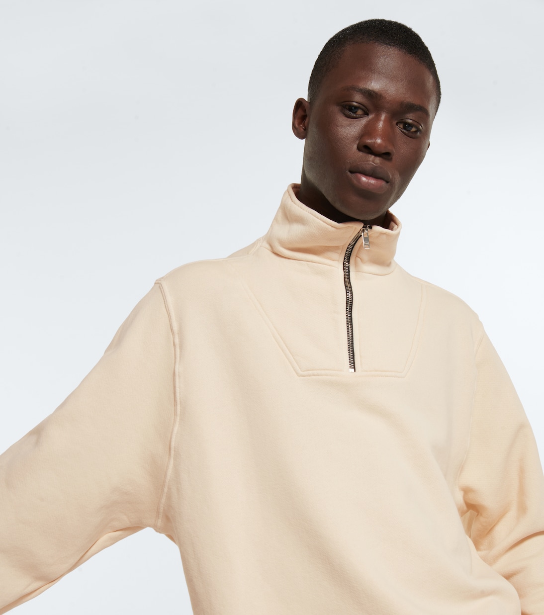 Cotton jersey half-zip sweatshirt | Les Tien