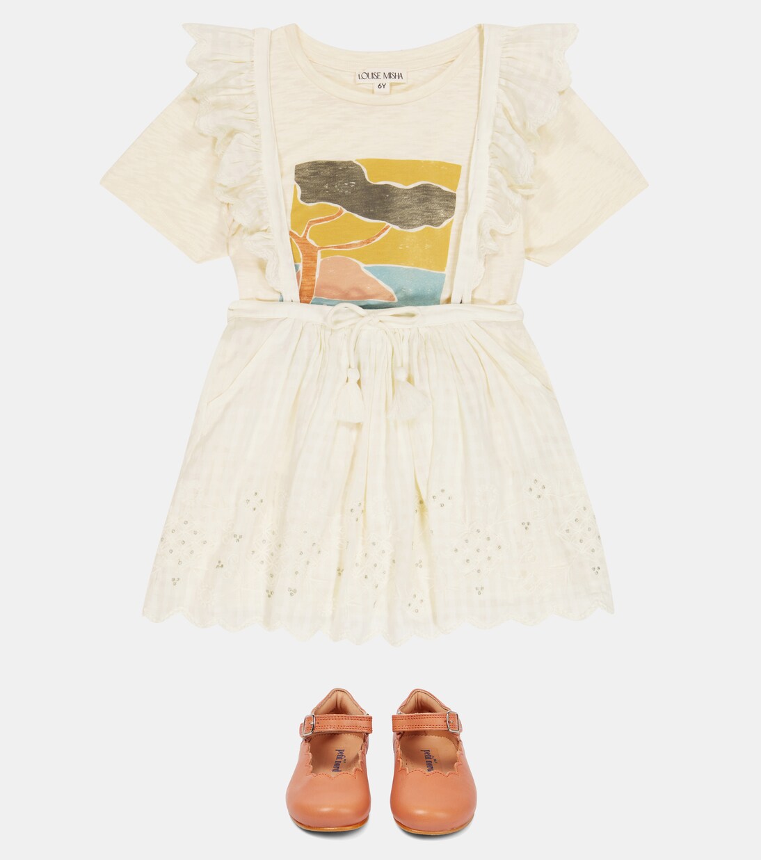 Robe salopette Riola brodée en coton | Louise Misha