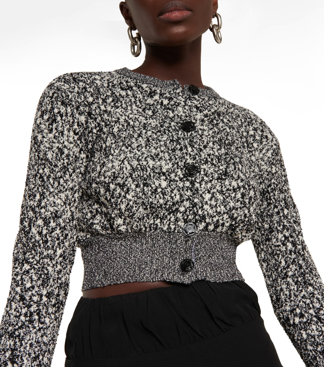 Cropped cotton-blend knit cardigan | Rabanne