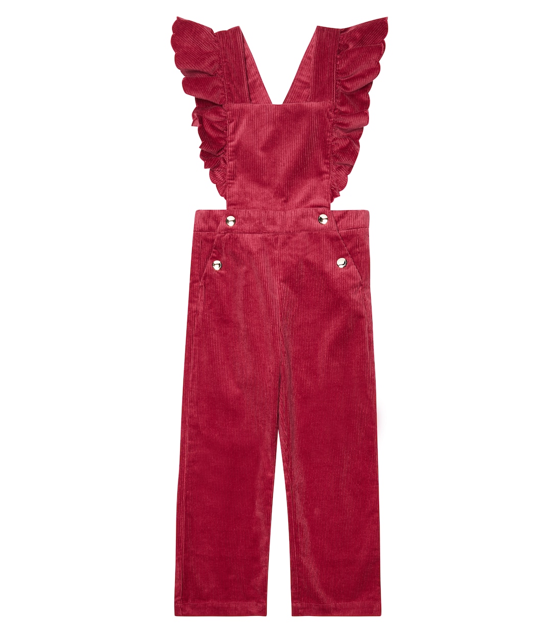 Ruffled cotton corduroy dungarees | Chloé Kids