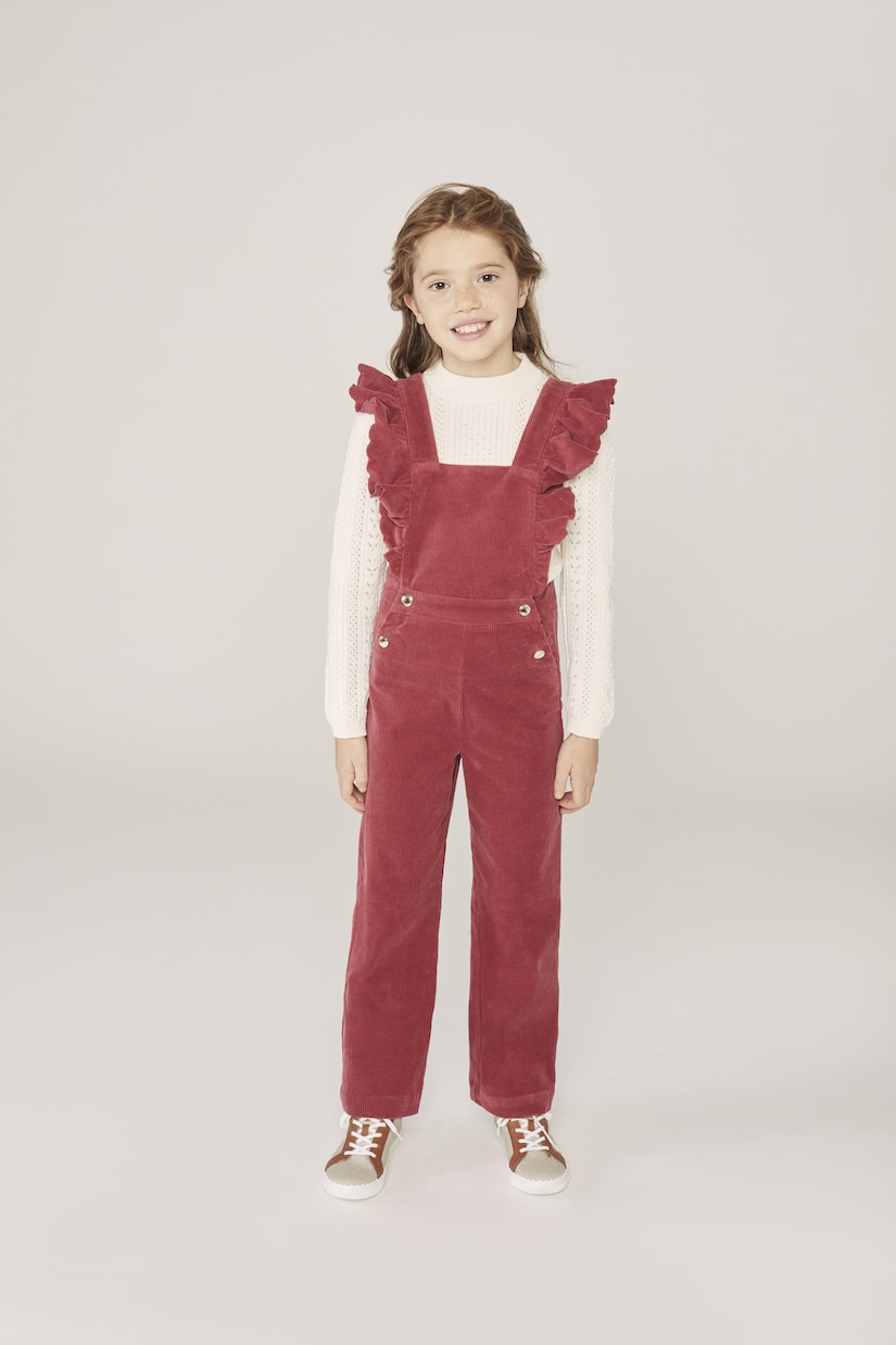 Ruffled cotton corduroy dungarees | Chloé Kids