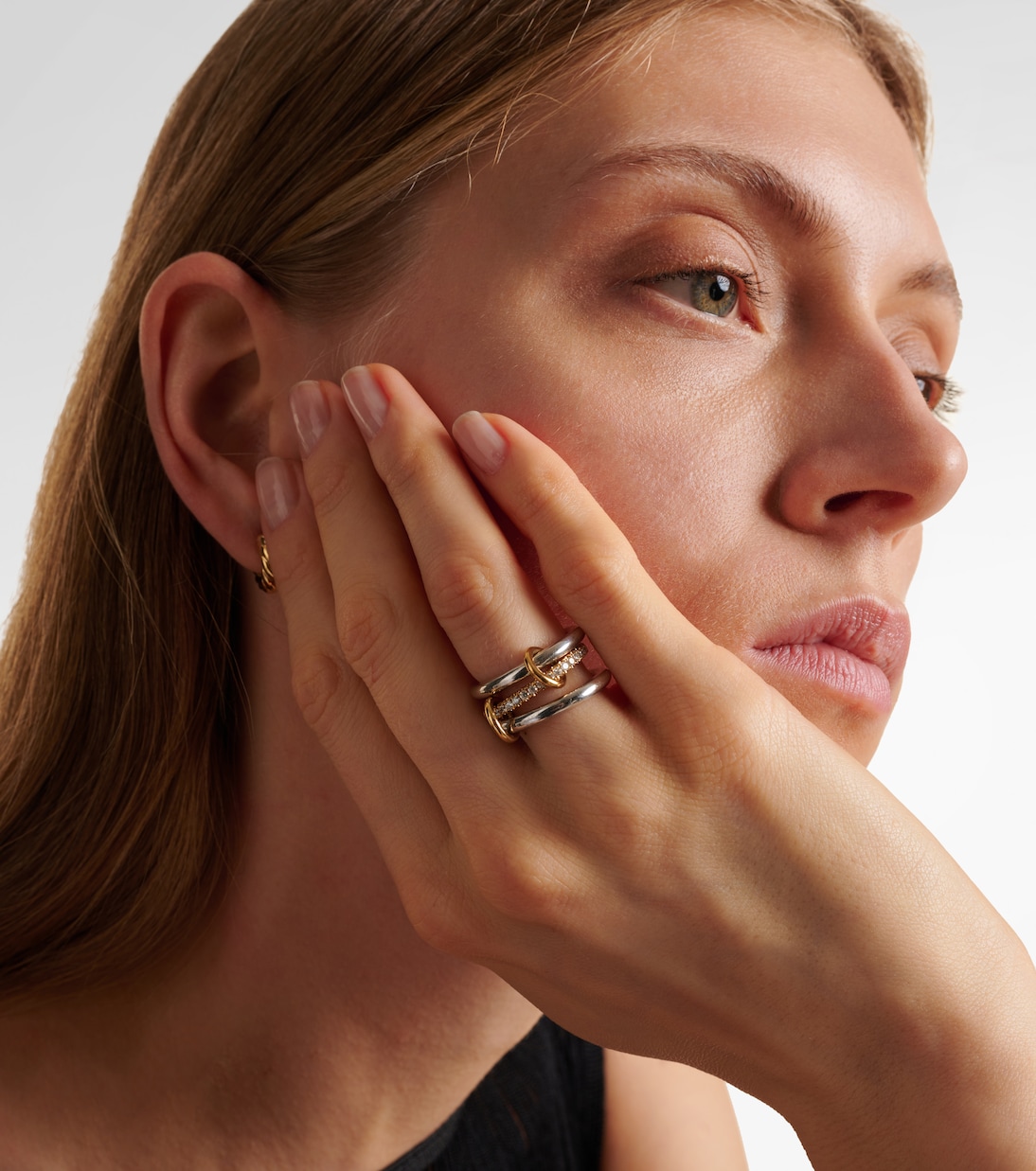 Libra sterling silver and 18kt gold ring with diamonds | Spinelli Kilcollin