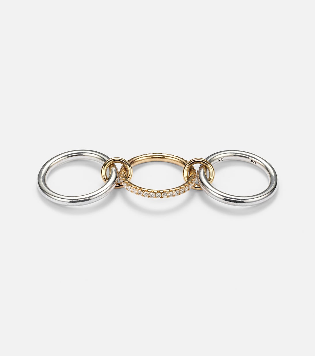 Libra sterling silver and 18kt gold ring with diamonds | Spinelli Kilcollin