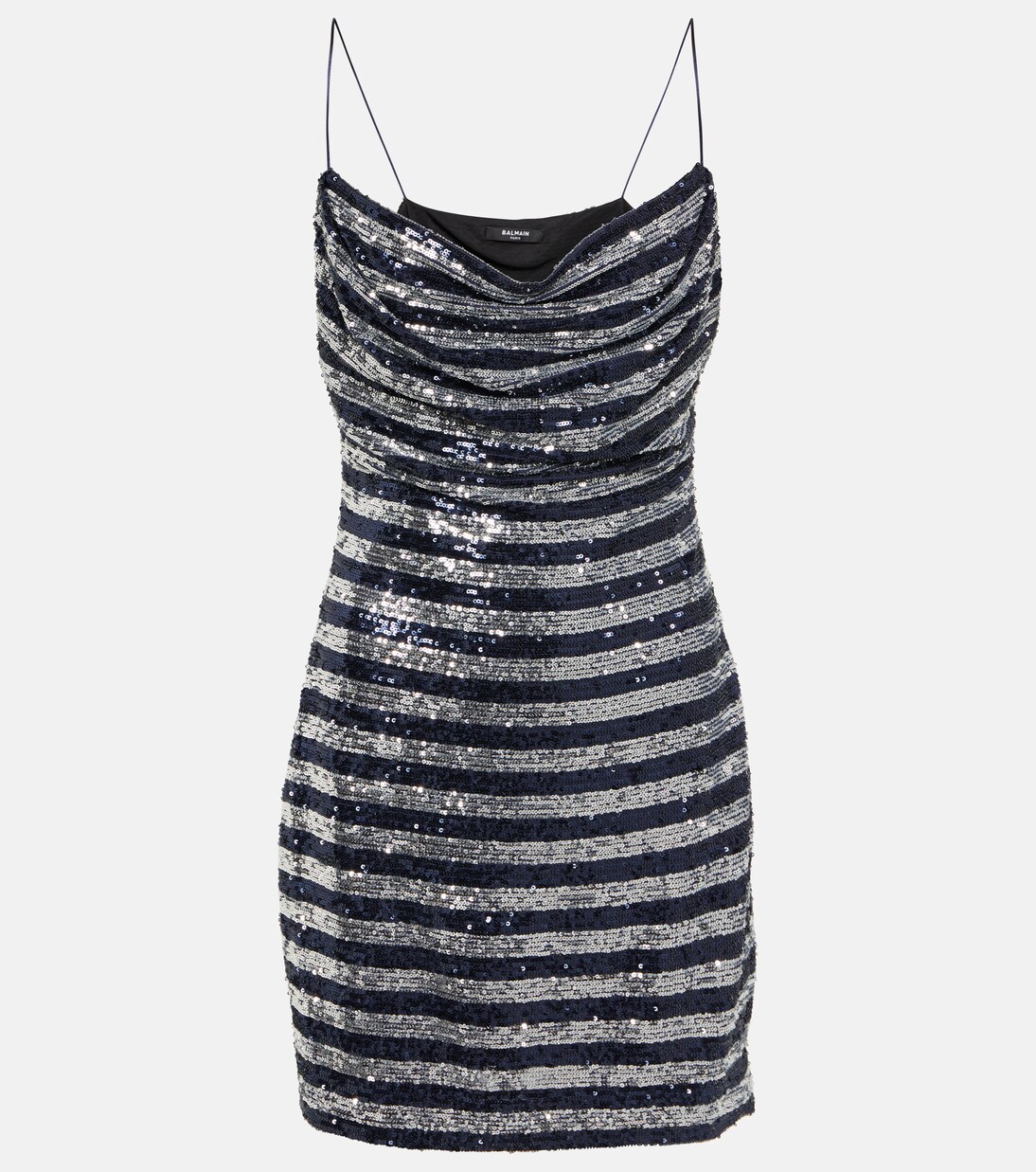 Robe rayée à sequins | Balmain