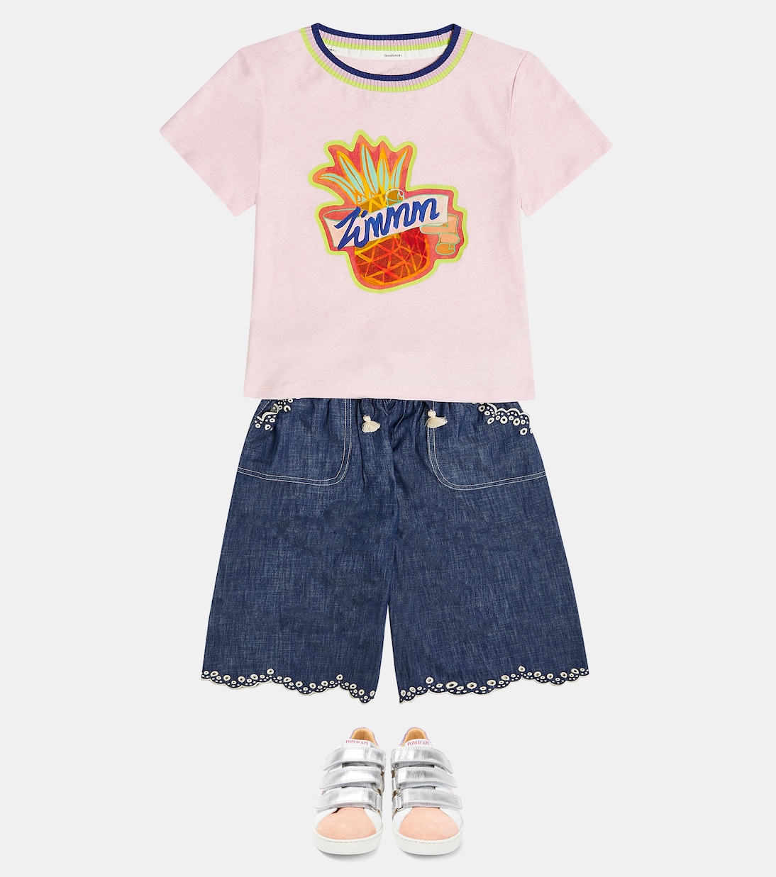 Raie linen and cotton T-shirt | Zimmermann Kids