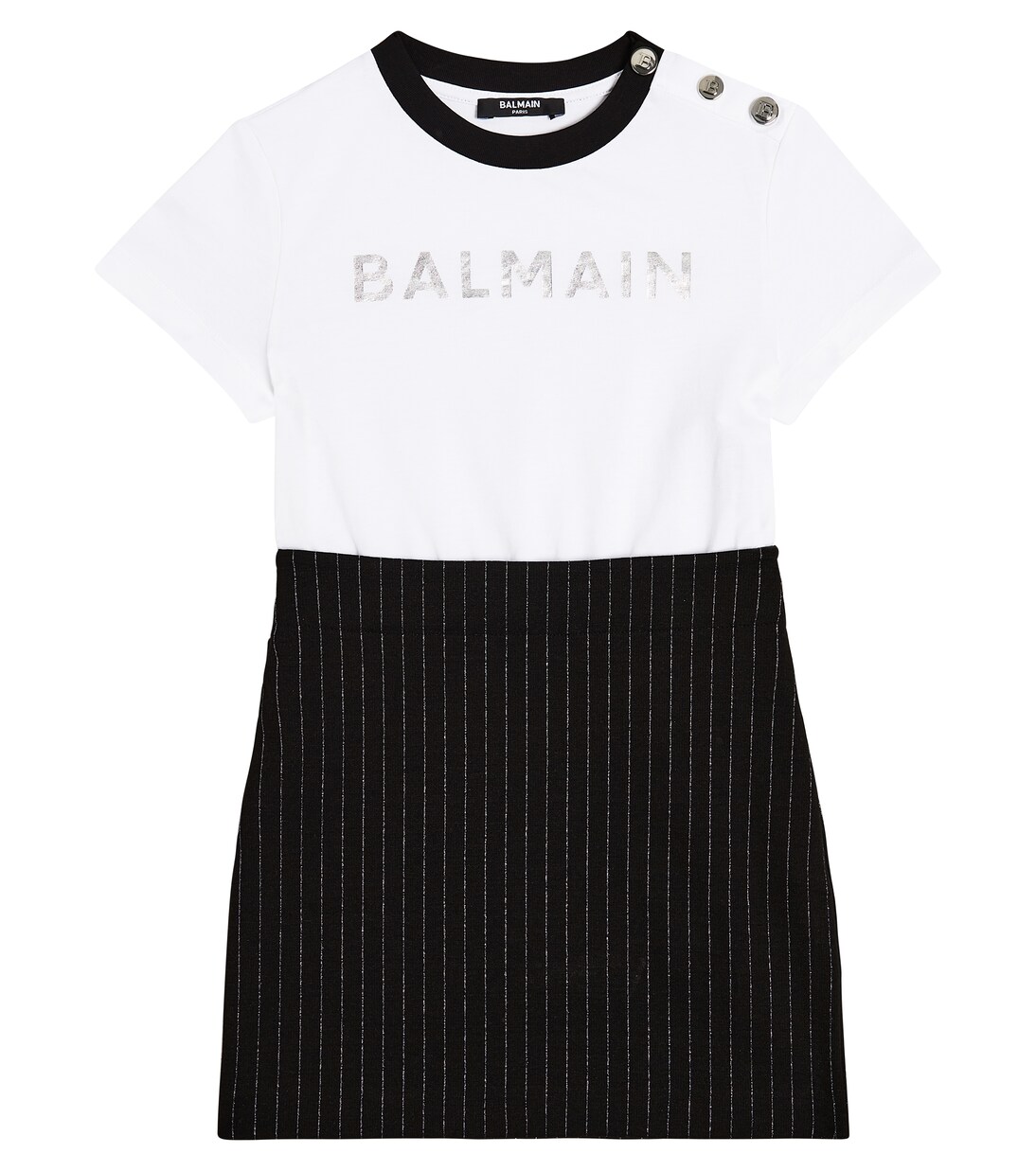 Logo striped dress | Balmain Kids