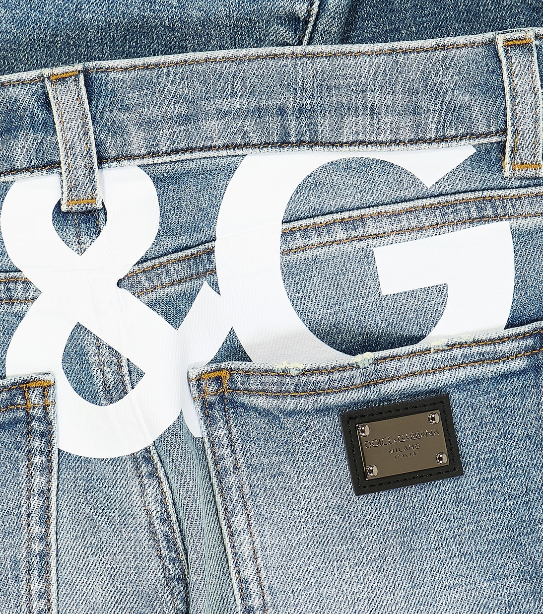 Jeans regular in cotone con logo | Dolce&Gabbana Kids