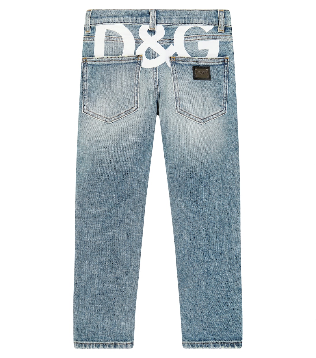 Jeans regular in cotone con logo | Dolce&Gabbana Kids