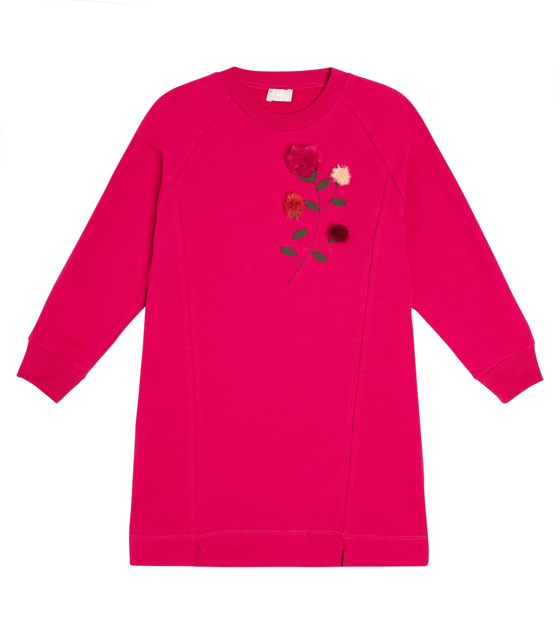 Floral-appliqué cotton fleece dress | Il Gufo
