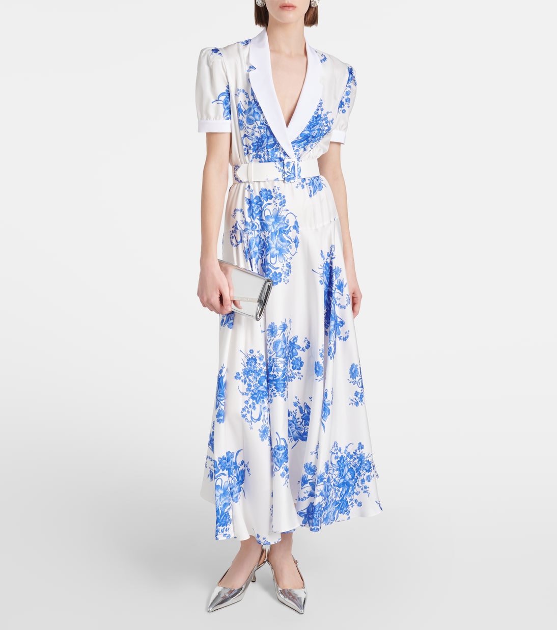 Robe midi en soie à fleurs | Rodarte