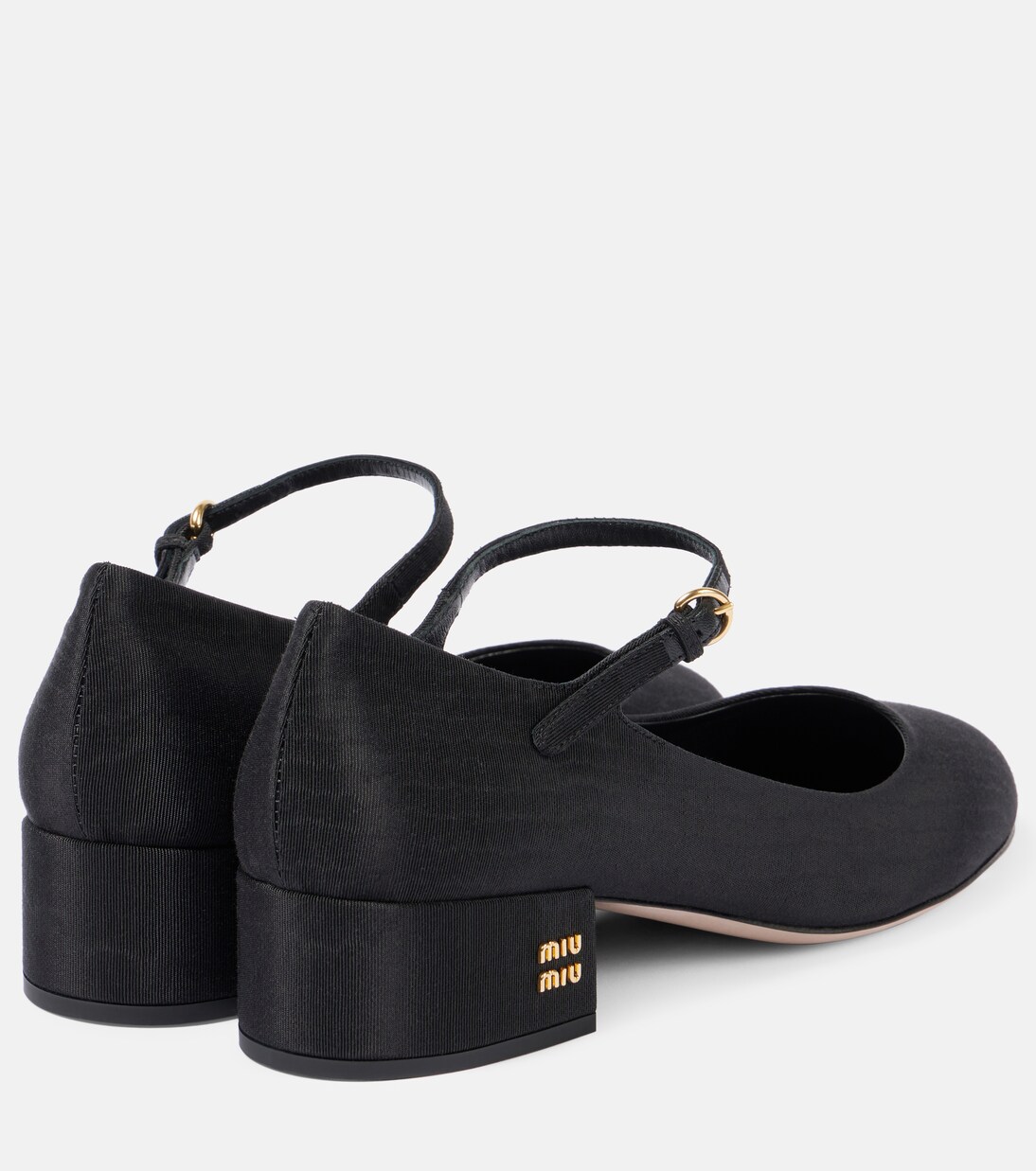 Canvas leather-lined Mary Jane pumps | Miu Miu