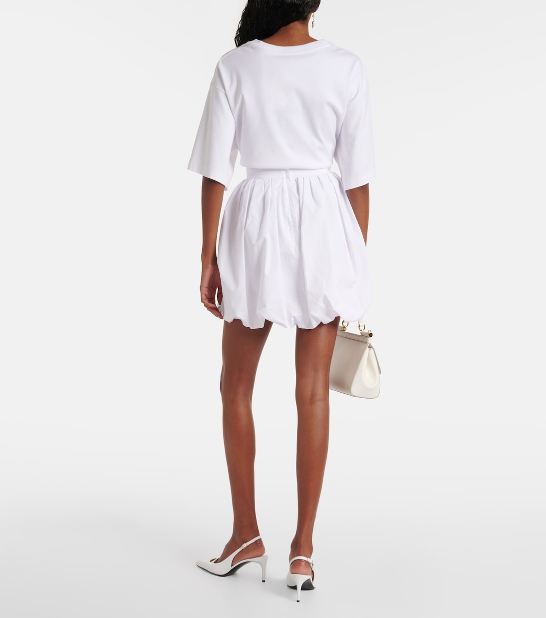 High-Rise-Minirock aus Baumwollpopeline | Dolce&Gabbana