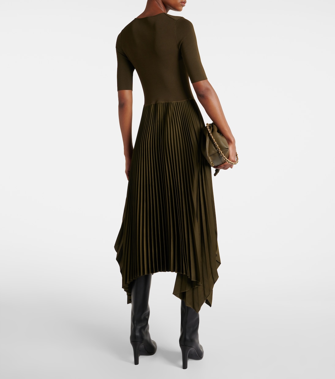 Darno asymmetric plissé midi dress | Joseph