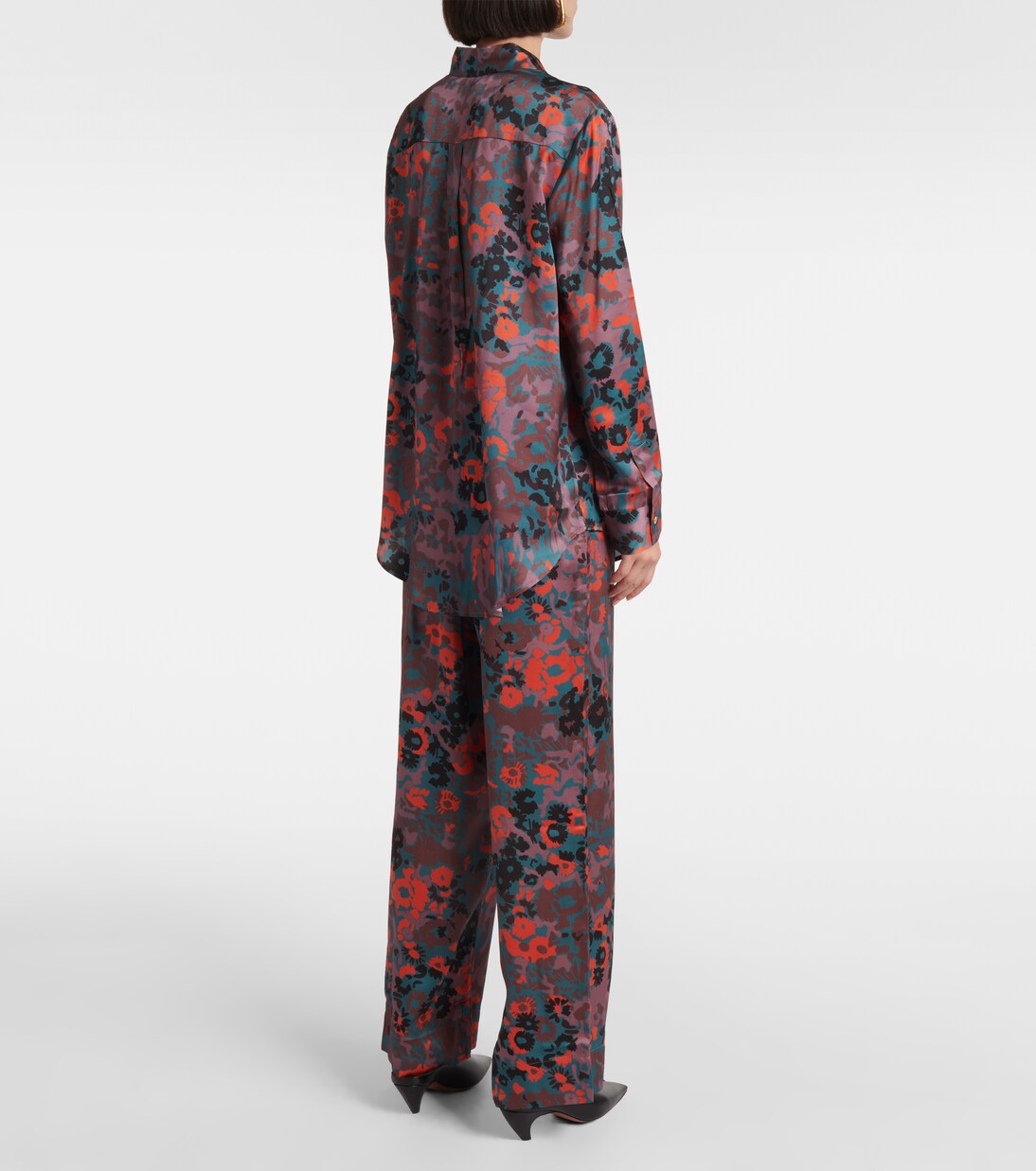 Bedrucktes Hemd aus Seiden-Charmeuse | Asceno