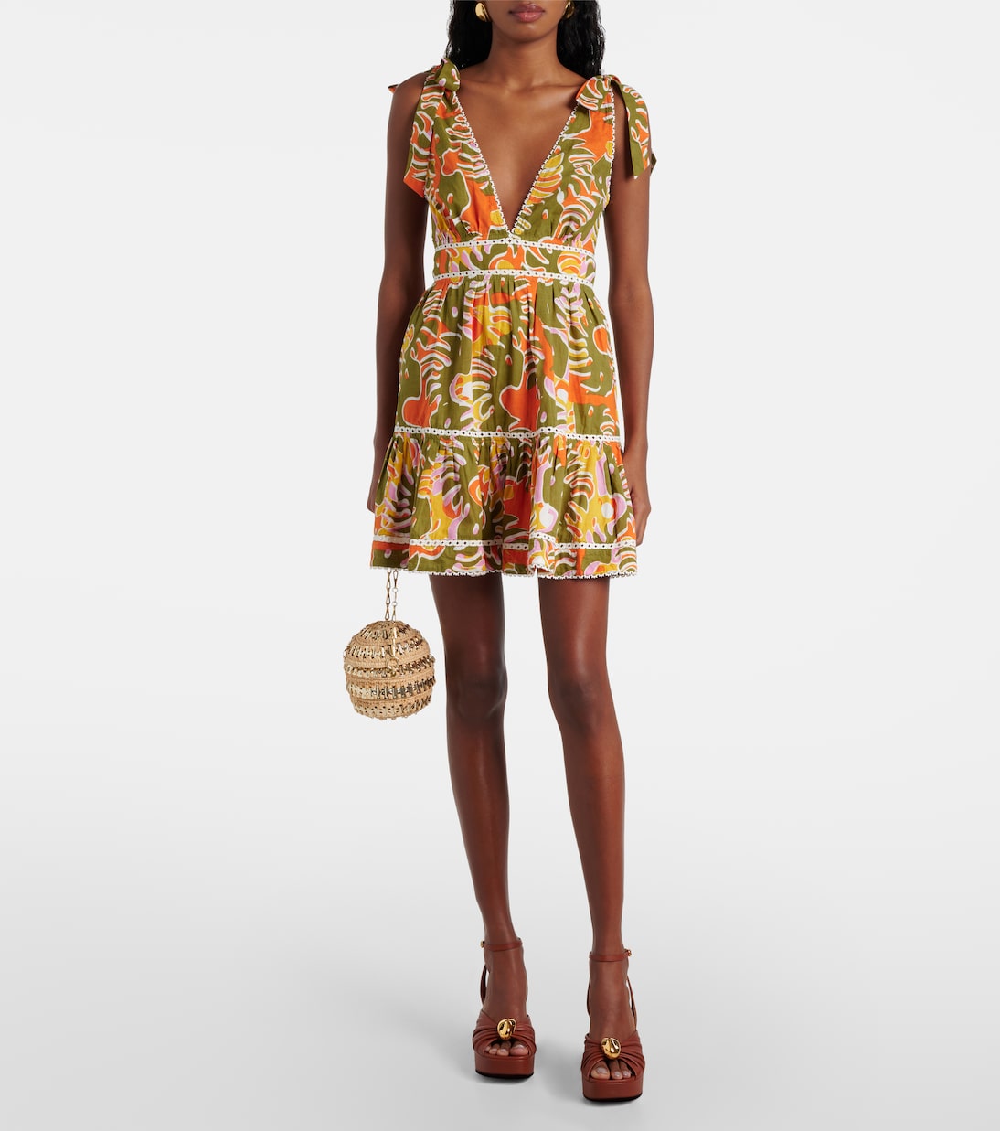 Robe Cara imprimée en coton | Poupette St Barth