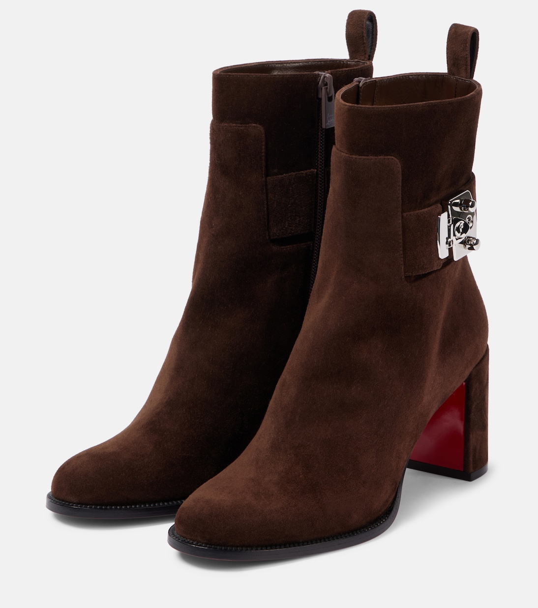 Booty Lock 70 suede ankle boots | Christian Louboutin