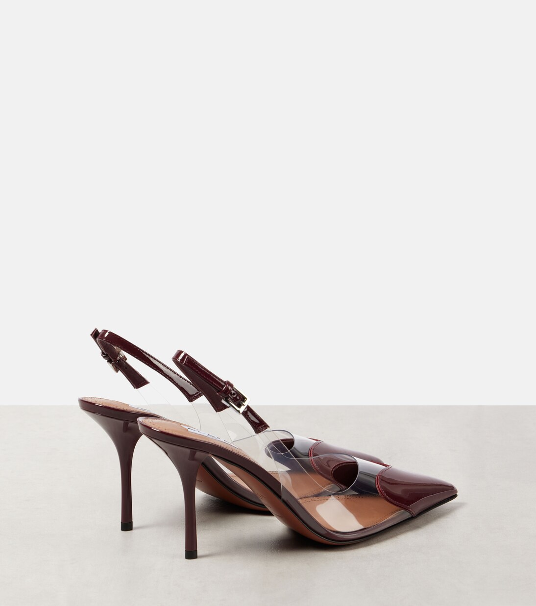 Le Cœur 90 leather and PU slingback pumps | Alaïa