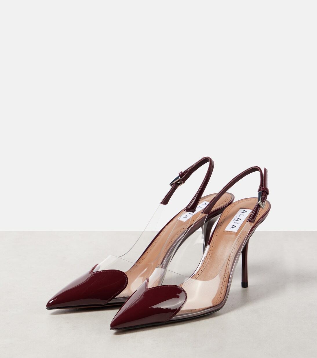 Le Cœur 90 leather and PU slingback pumps | Alaïa