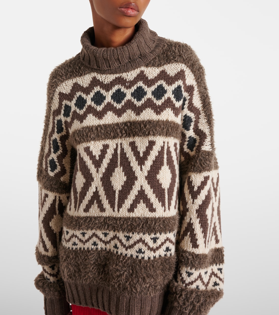 Wool jacquard turtleneck sweater | Brunello Cucinelli
