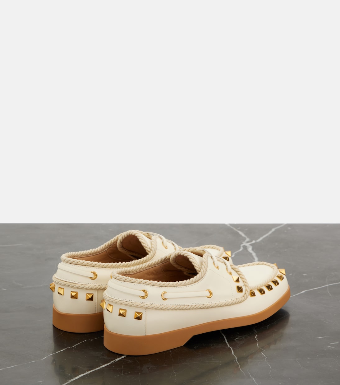 Segelschuhe Palm Avenue Rockstud aus Leder | Valentino Garavani