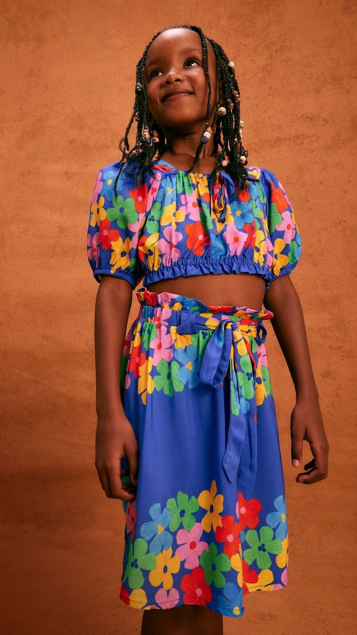 Top e gonna Saia Cor-De-Flor in cotone | Fábula