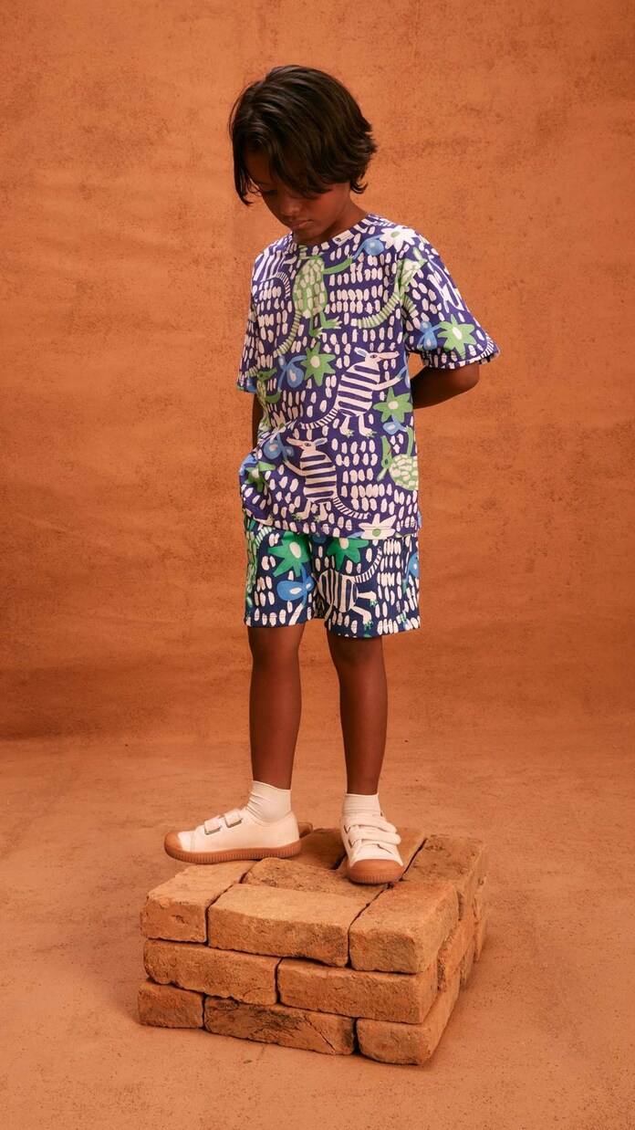 Printed cotton jersey T-shirt | Fábula