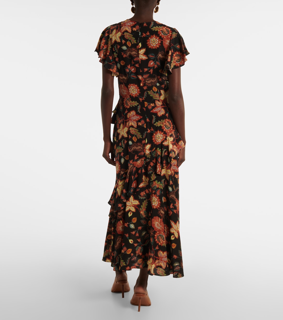 Robe midi Amaia en crêpe à fleurs | Ulla Johnson