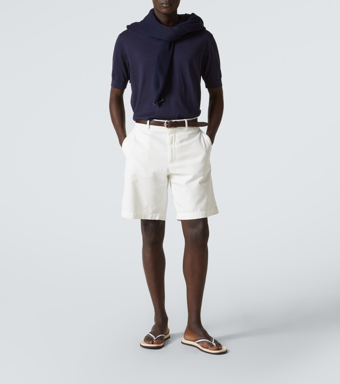 Leather-trimmed slippers | Brunello Cucinelli