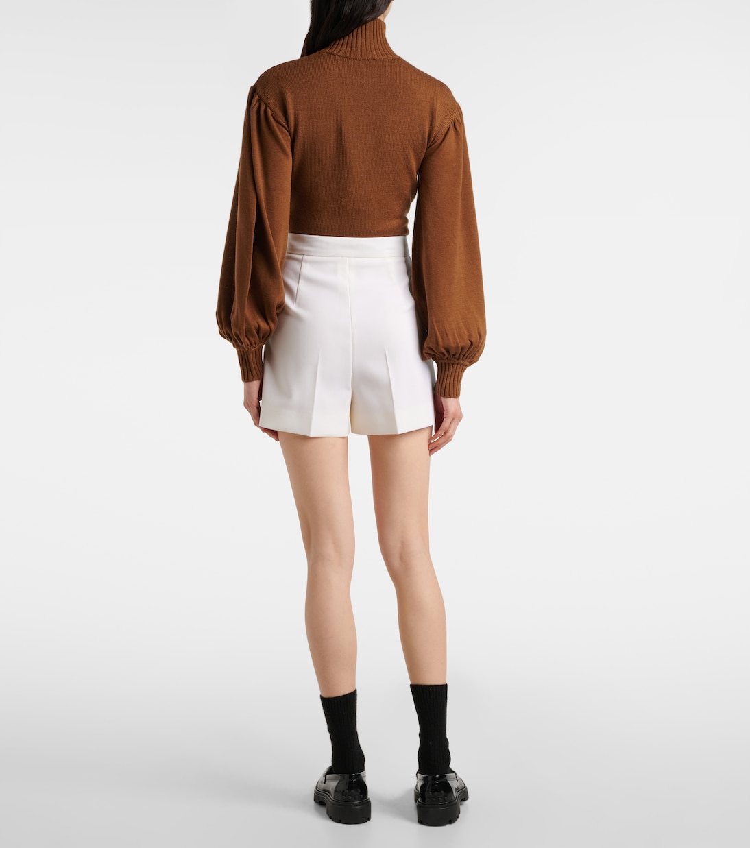 Zic high-rise wool-blend canvas shorts | Max Mara