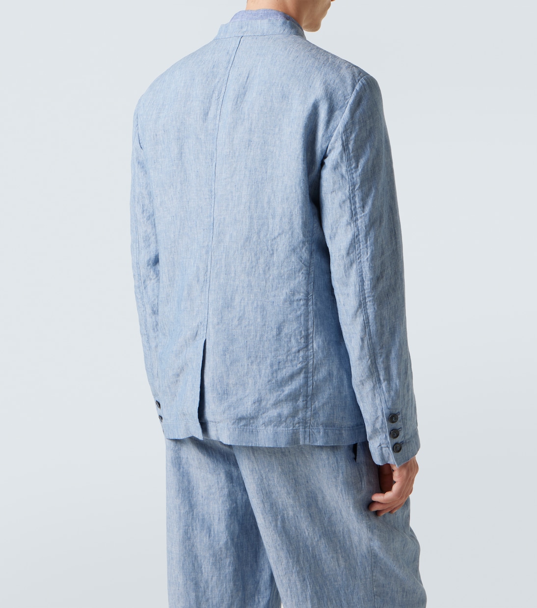 Chaqueta de botonadura simple de lino | Giorgio Armani