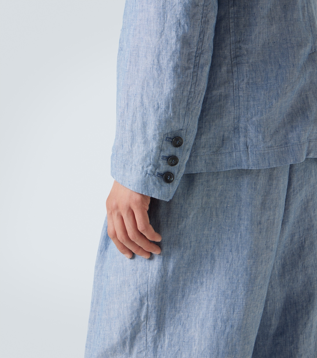 Chaqueta de botonadura simple de lino | Giorgio Armani