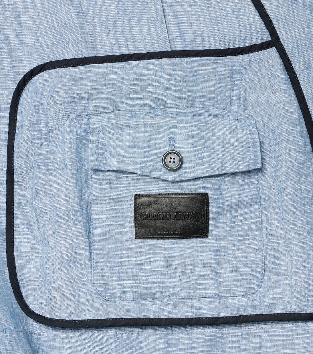 Chaqueta de botonadura simple de lino | Giorgio Armani