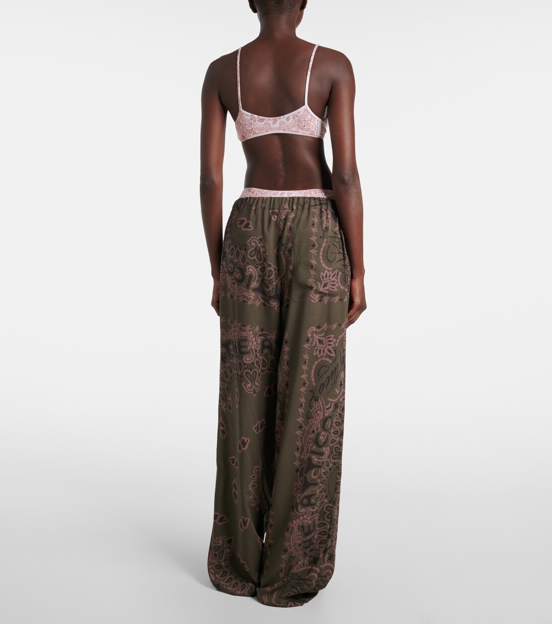 Pantalones anchos estampados de tiro bajo | The Attico