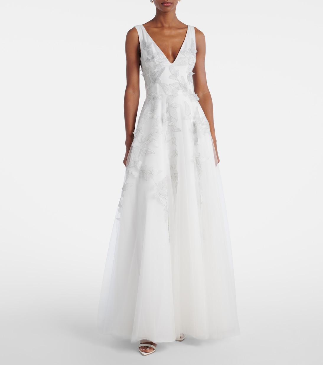 Bridal Bestickte Robe aus Tüll | Costarellos