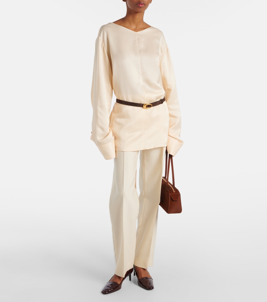 Callen wool and silk straight pants | Khaite