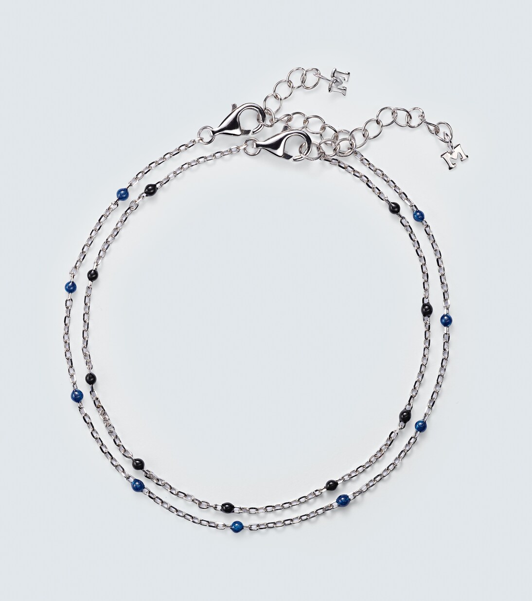 Set of 2 sterling silver and enamel chain bracelets | Mateo