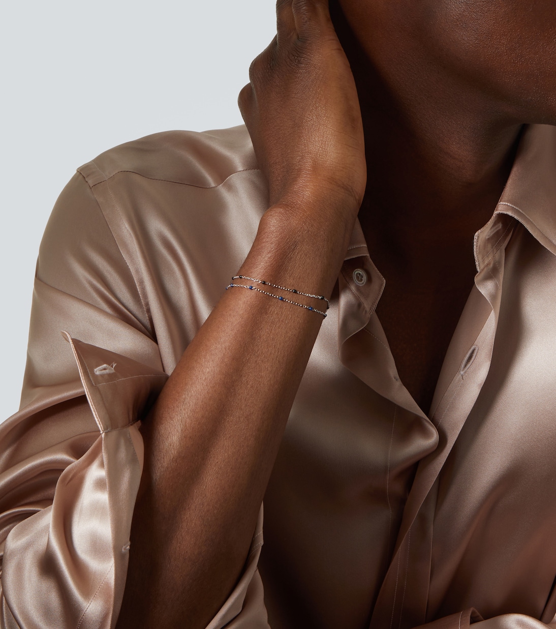 Set of 2 sterling silver and enamel chain bracelets | Mateo