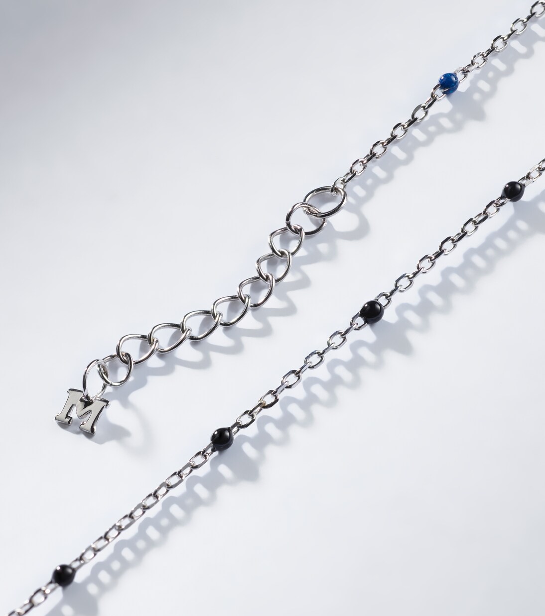 Set of 2 sterling silver and enamel chain bracelets | Mateo