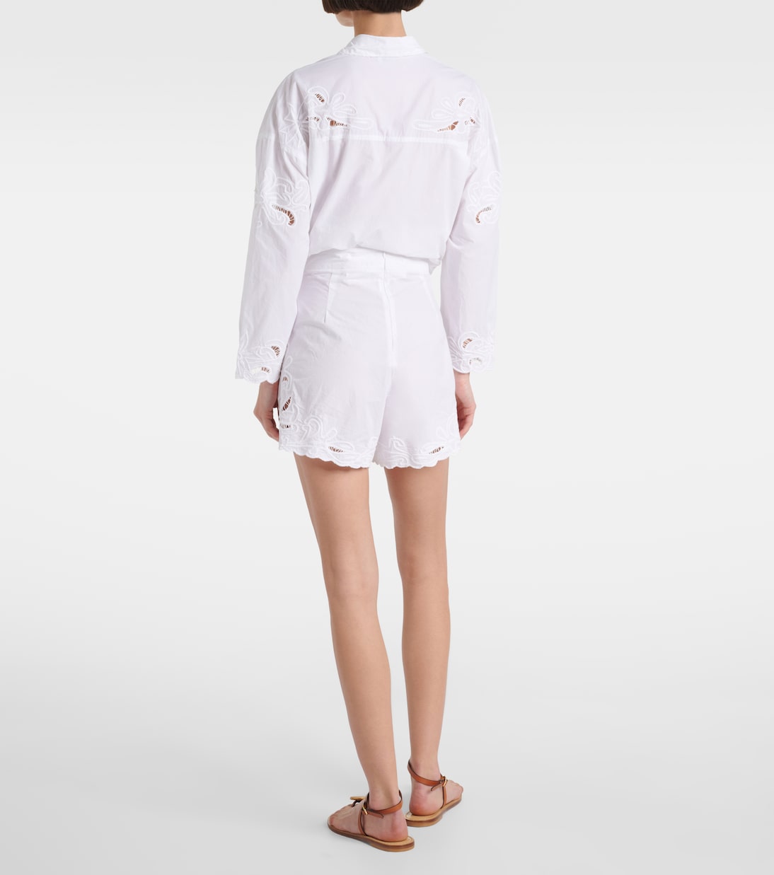 Bestickte Shorts aus Baumwollpopeline | Juliet Dunn