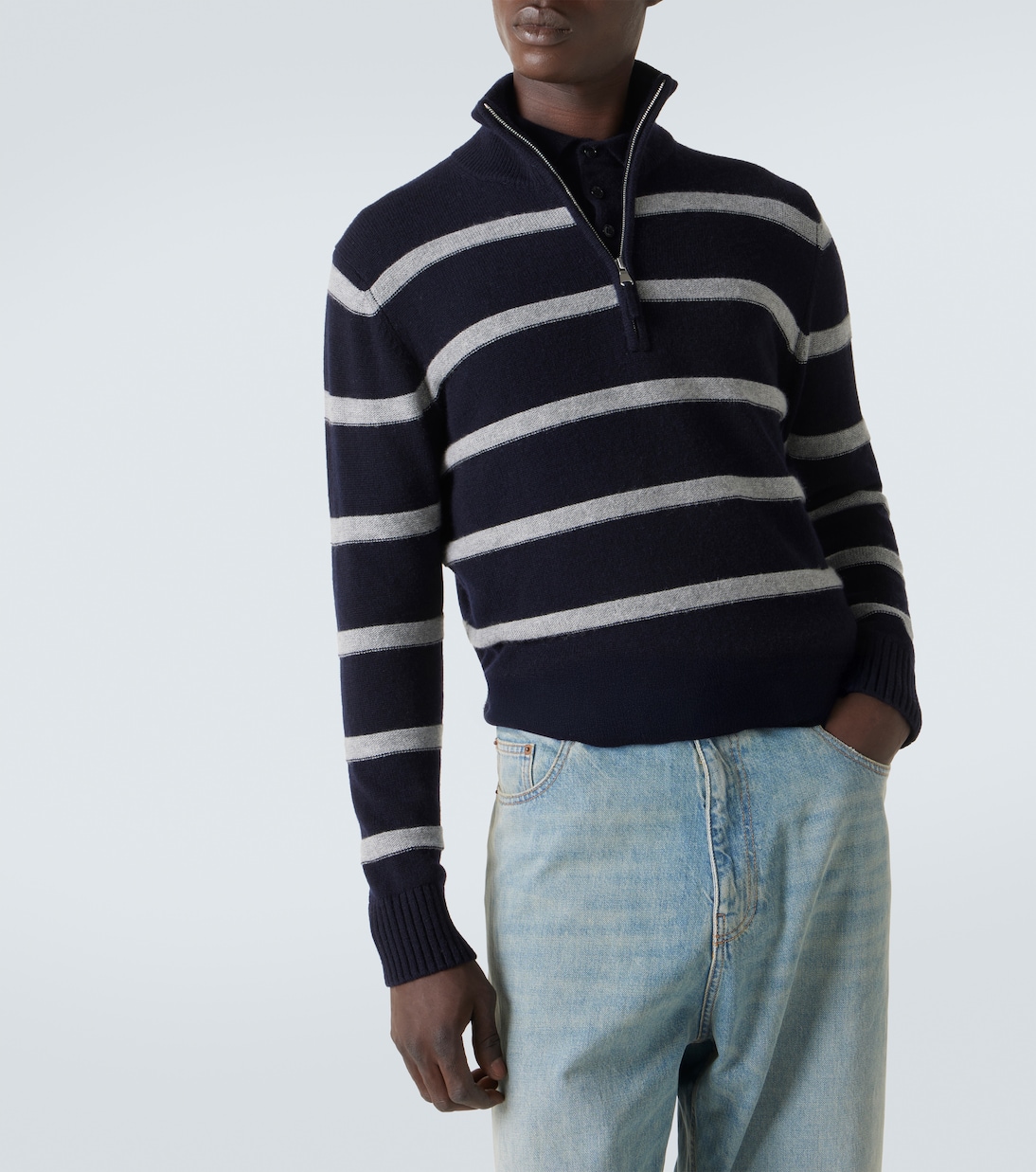 Wool and cashmere half-zip sweater | Allude