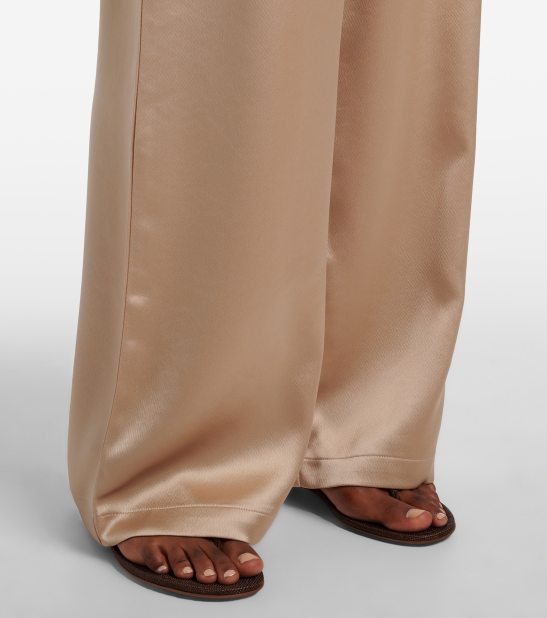 Barb mid-rise satin wide-leg pants | Leset