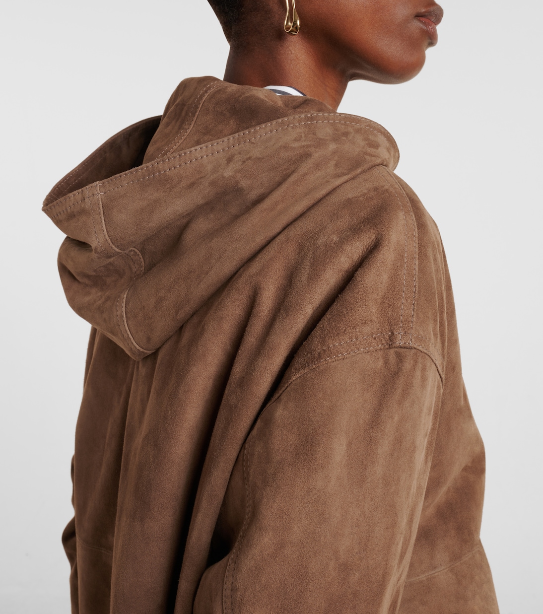 Suede zip-up hoodie | 'S Max Mara