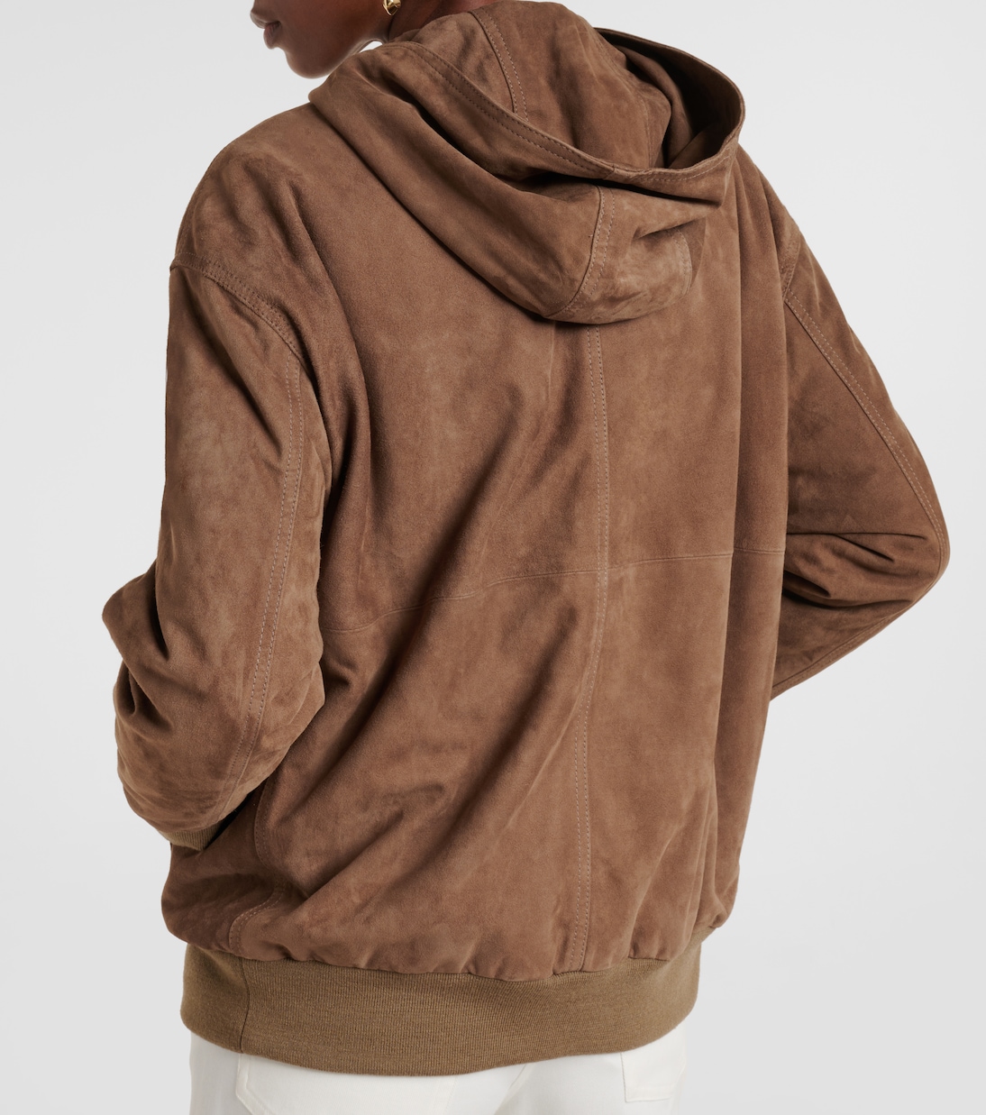 Suede zip-up hoodie | 'S Max Mara