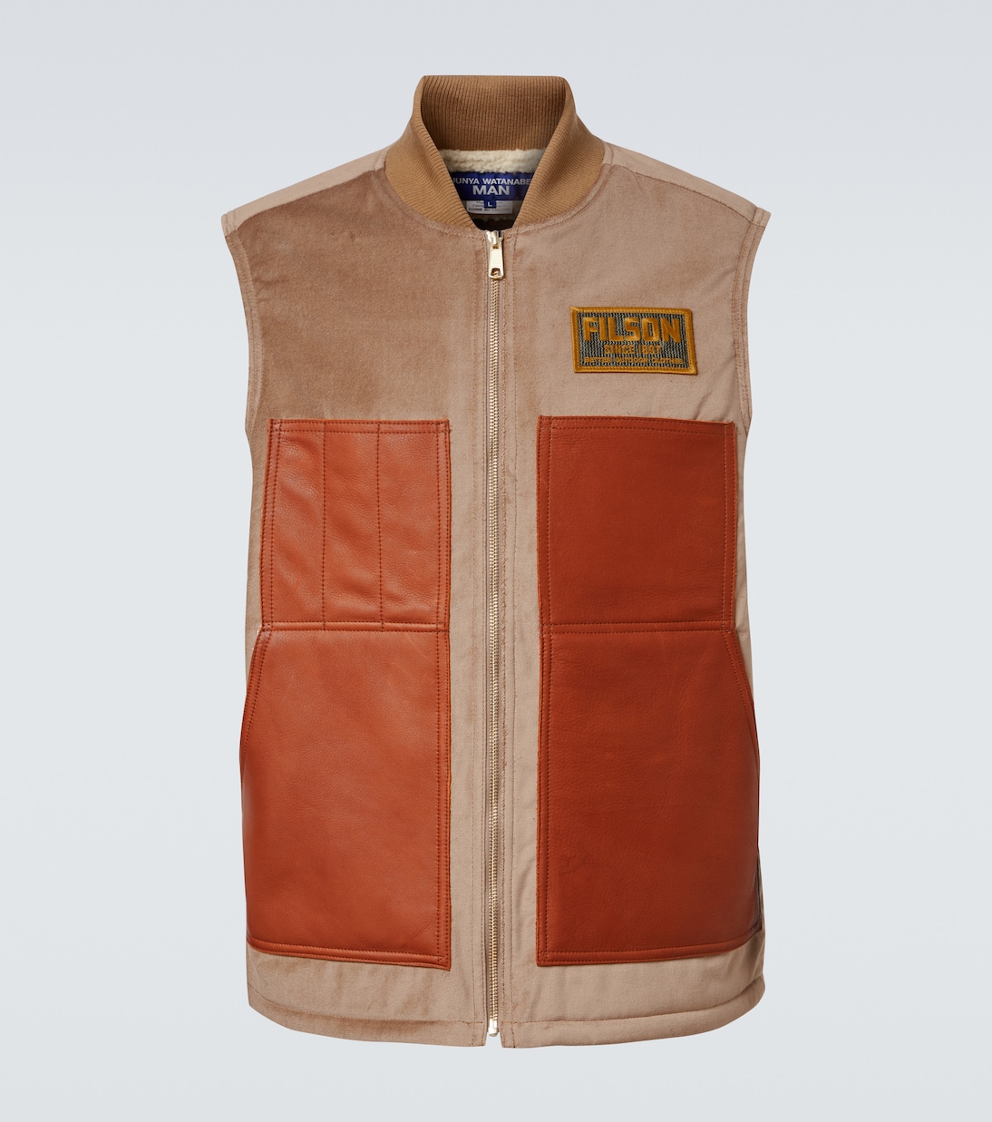 Leather-trimmed cotton and wool vest | Junya Watanabe