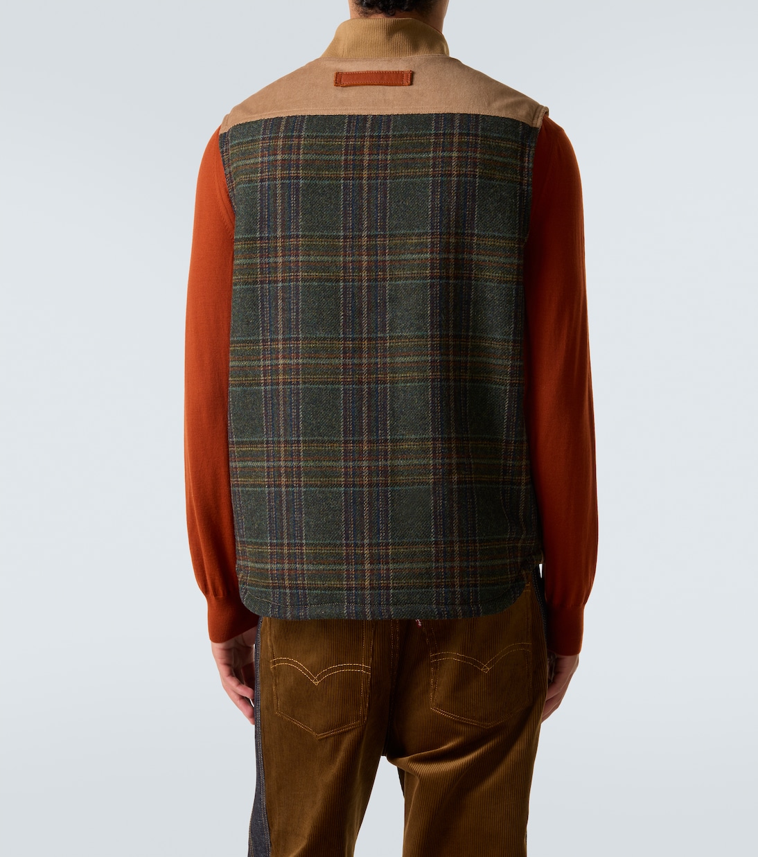 Leather-trimmed cotton and wool vest | Junya Watanabe